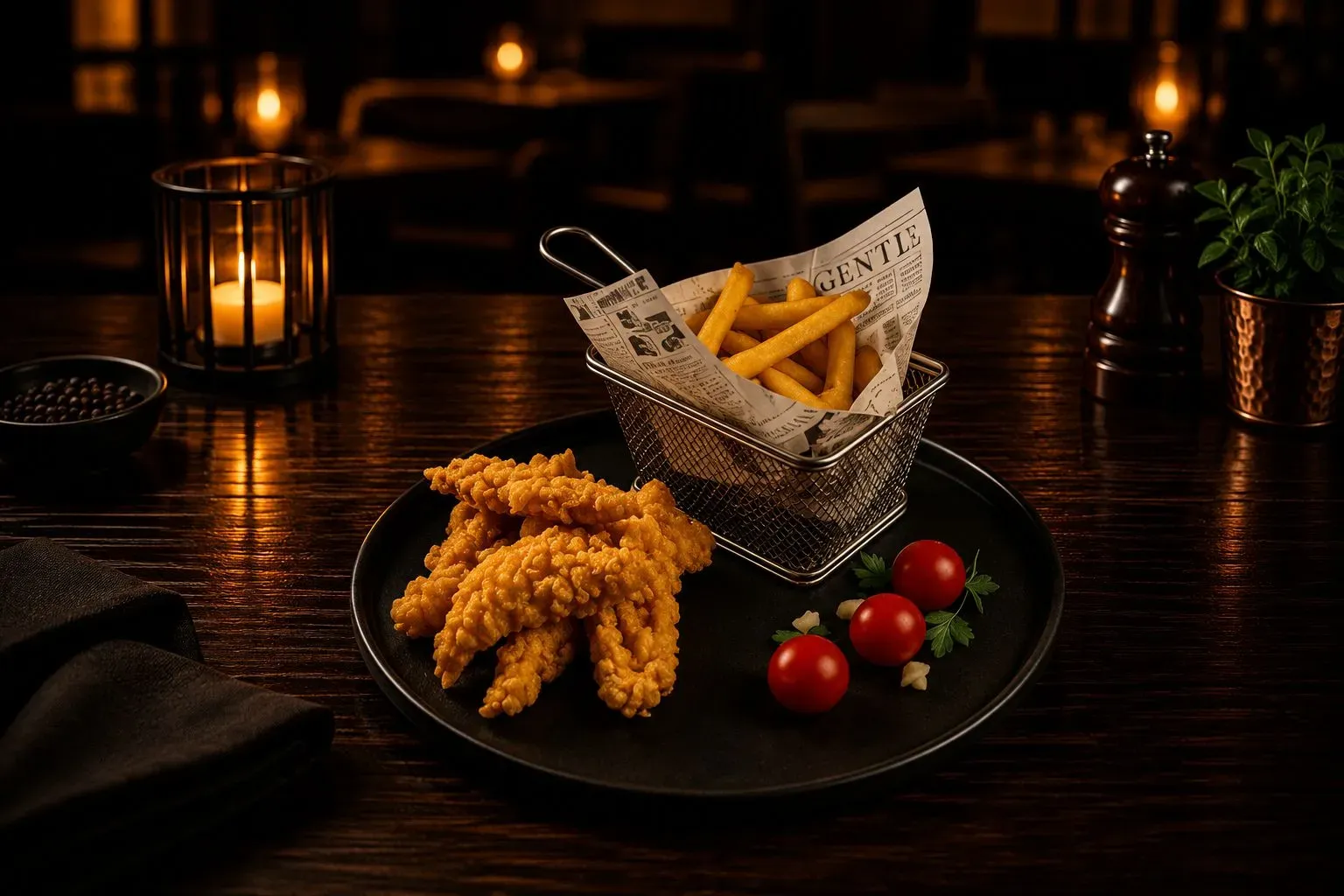 Crispy Strips & Cartofi prajiți